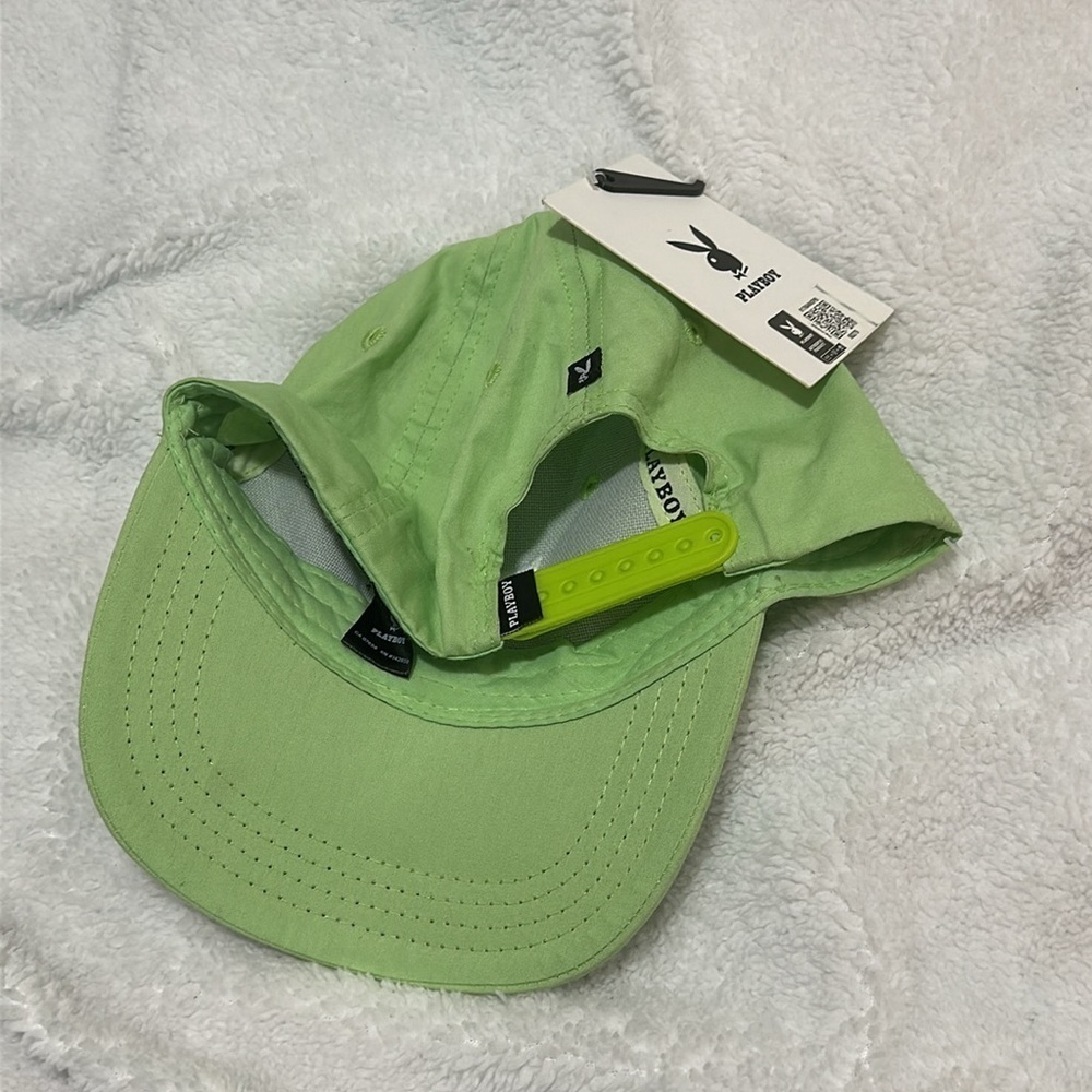Green Playboy Bunny Snap Back Hat - Picture 2 of 4